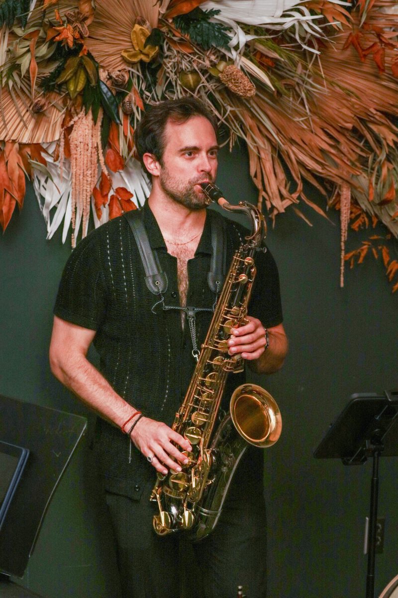 Robert Espe (saxophone) plays jazz in the back of The Contrary in Des Moines, Iowa on Sunday, September 21, 2025.