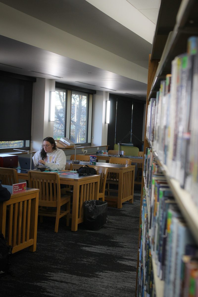 Jordan Lipinski works on editing photos at the West Des Moines Public Library in West Des Moines, Iowa, on Wednesday, November 5, 2025. 

Charlee Heffron