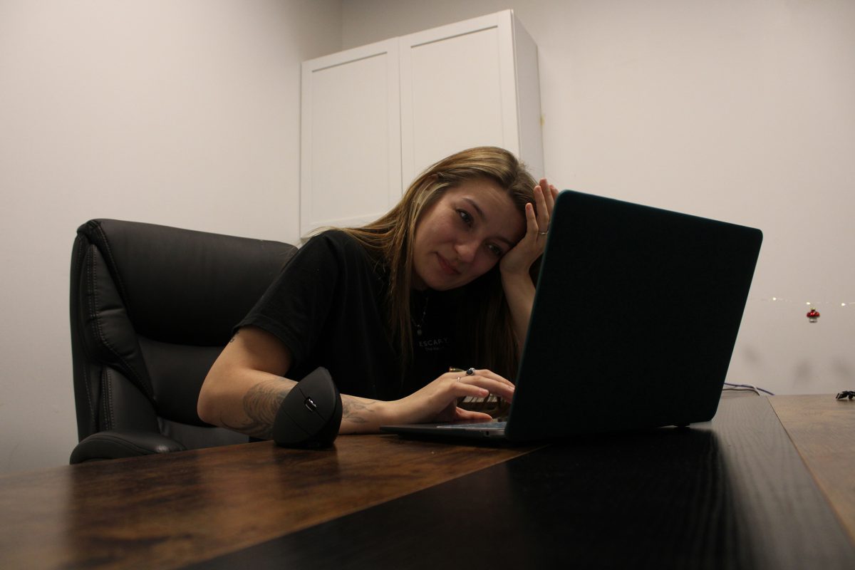 General Manager Lilly Berg orders supplies at Escapology in Clive, IA on Tuesday, November 18th, 2025.