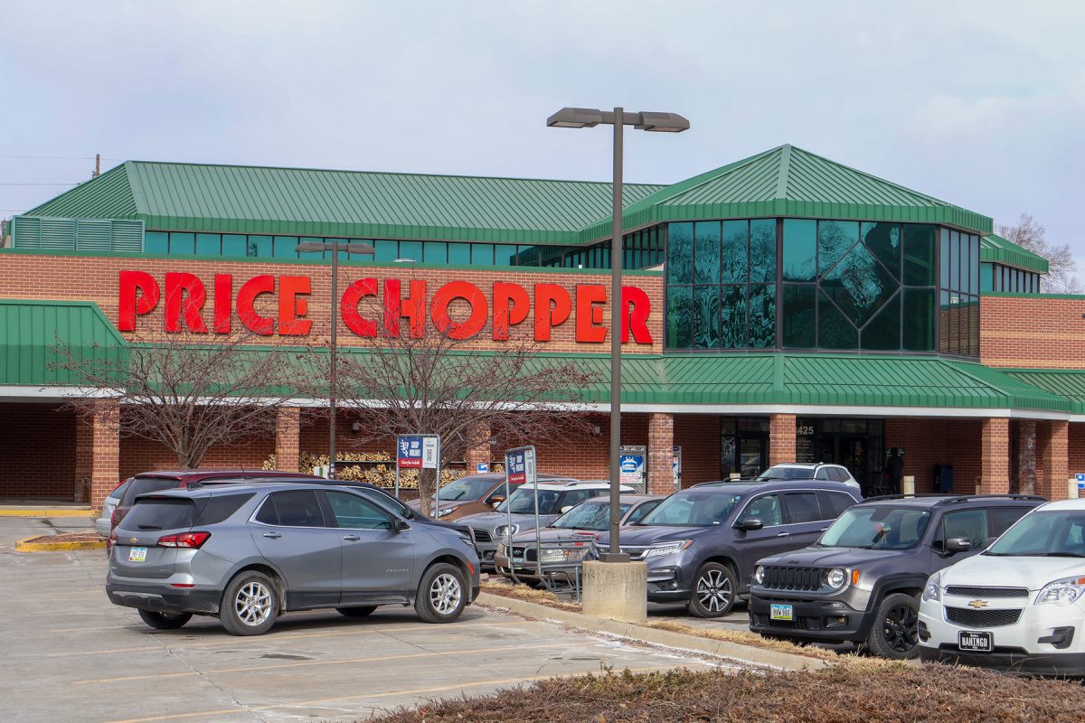 Cars sit in a lot at the Ingersoll Ave Price Chopper in Des Moines, Iowa on Friday, January 30 2026.